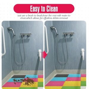 NEW 12 Pcs Drainage Tiles Interlocking Floor Tiles Soft TPE Pool Floor Mat